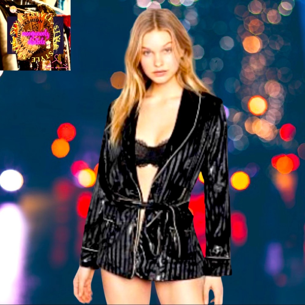 Victorias Secret Shimmer Velvet Mini Robe!🌸💕 Wrap Jacket🌸